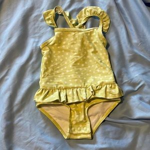 Green polka dot swimsuit